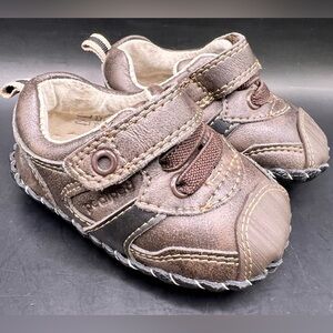 pediped- Franklin, Chocolate Brown Gripper Baby Walker Shoes, Size:0-6 months